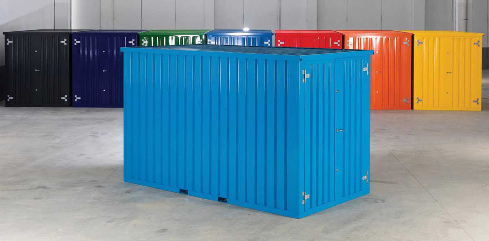 FLAT PACK PORTABLE STORAGE CONTAINERS